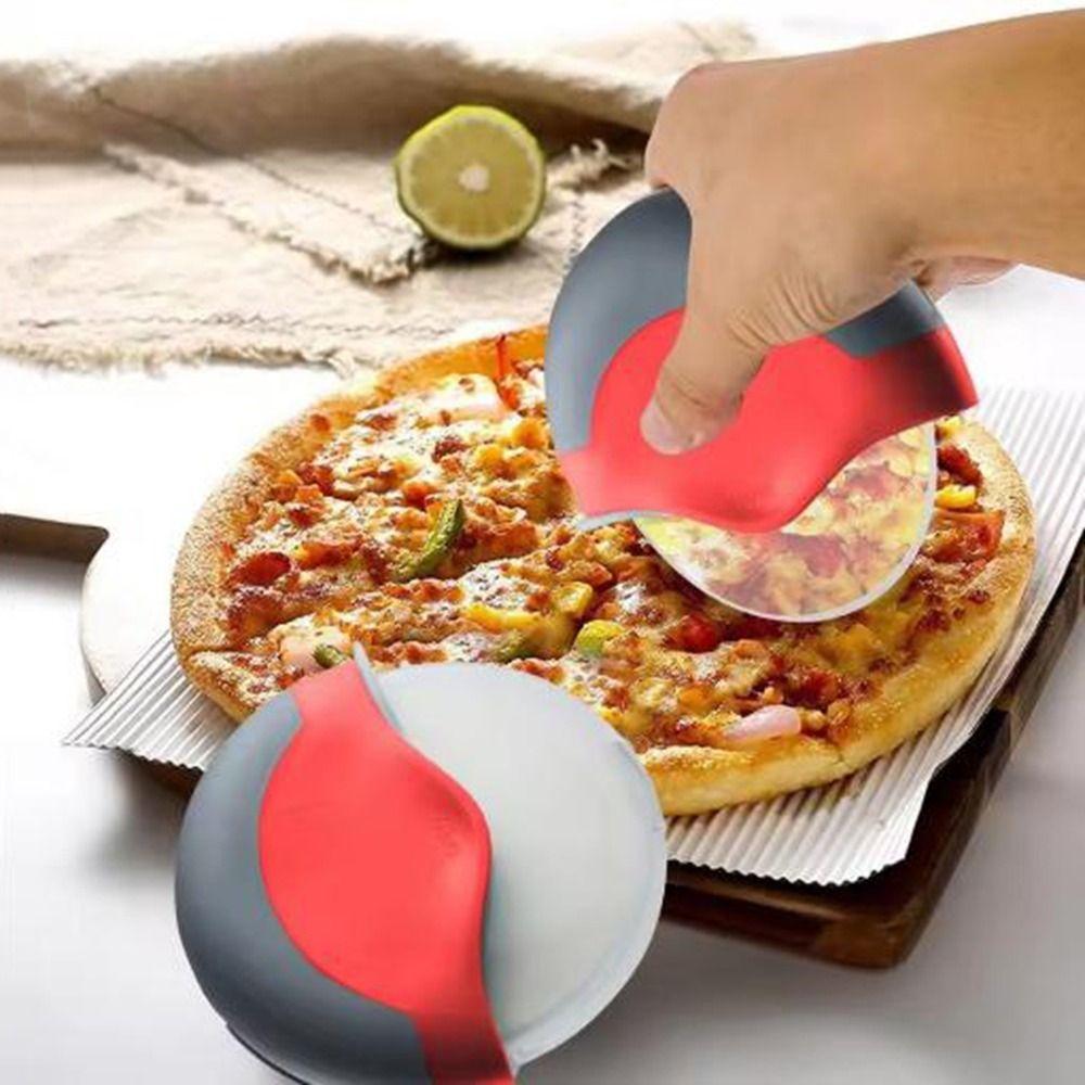 Stainless Steel Pizza Cutter Round Rotating Pizza Cutting Slicer Creative Pizza Slicer for Home