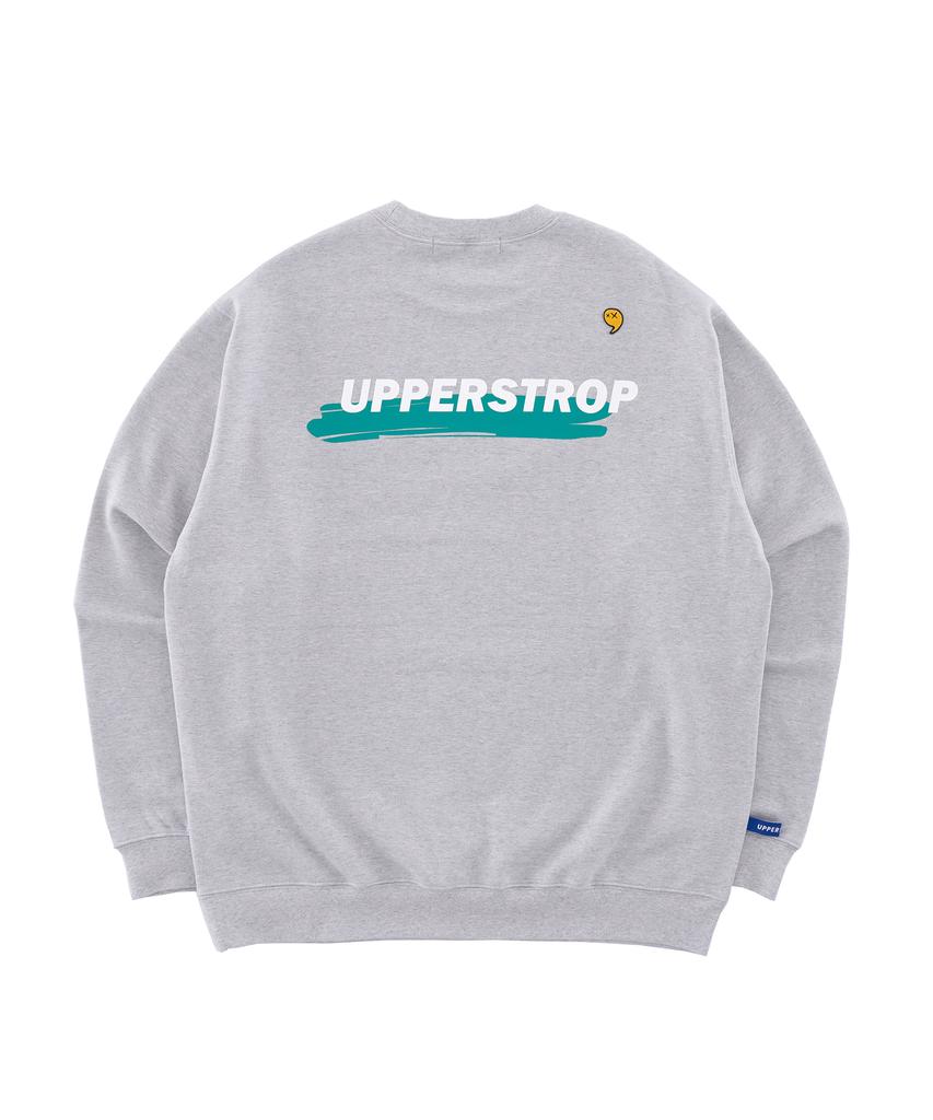 UPPERSTROP [Up9006] Authentic Logo Sweatshirt Melange Gray