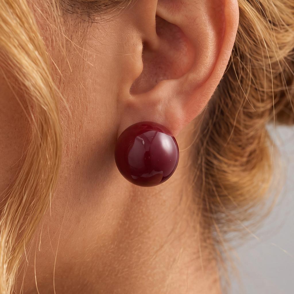 Ins Exaggerated Big Round Stud Earrings For Women French Retro Colorful Maillard Resin Earrings Fashion Party Jewelry Gifts New1