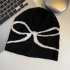 Revealing Face Small Winter Warm Hats Bow Pattern Knitted Beanies Y2k Warm Thick Hats  Autumn
