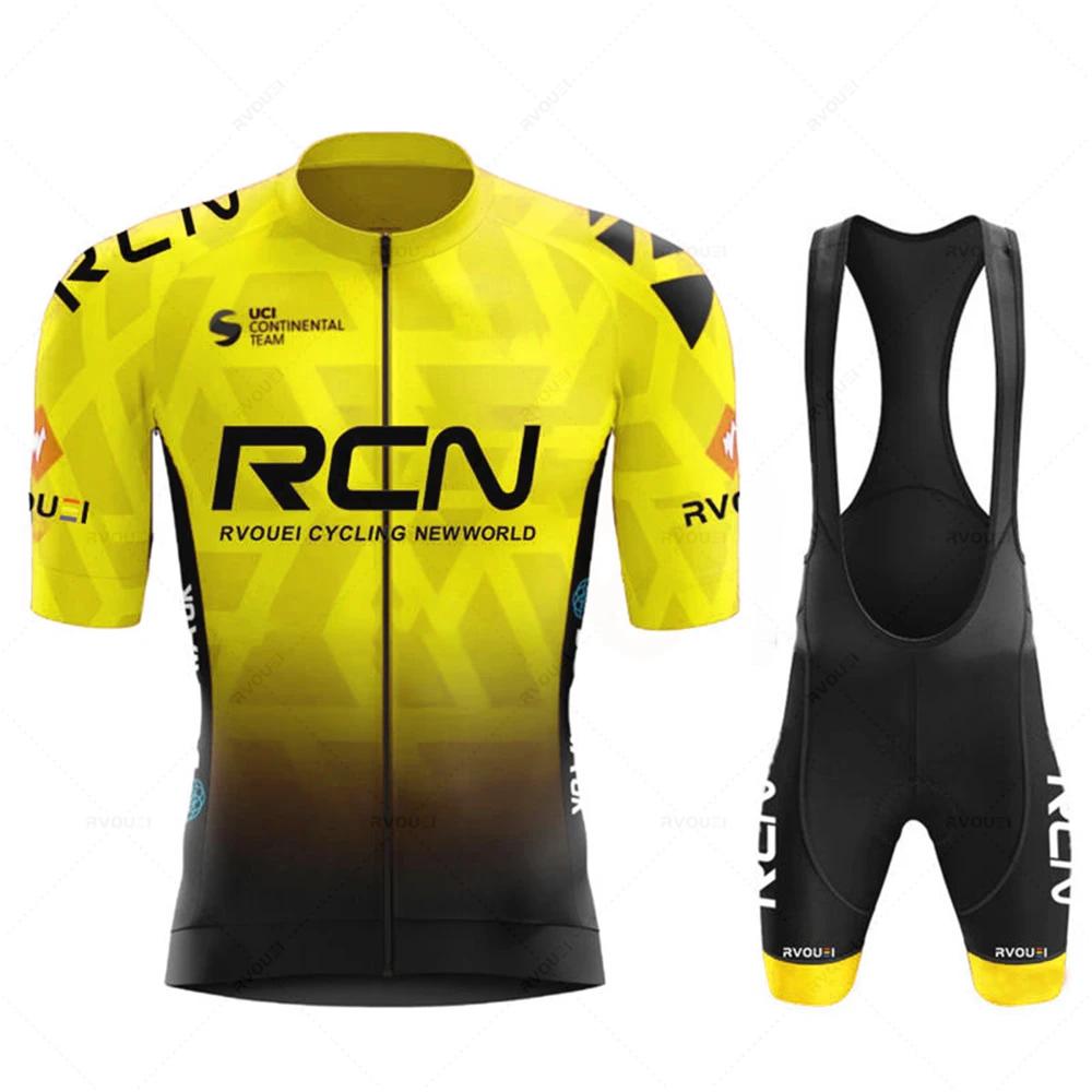 2025 RCN Team Cycling Jersey Set Summer Breathable Road Bicycle Suit Riding Uniform Bike MTB Clothing New Sports Cycling Kits