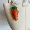Handmade Genuine Leather Mini Carrot Bag Pendant Keychain for Car Keys