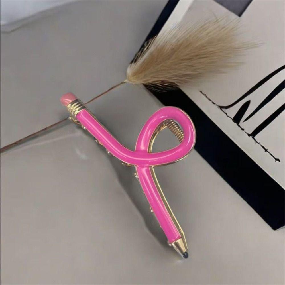 Novelty Pencil Hair Clips Cute Metal Barrettes Fashion teacher hair clips Classroom