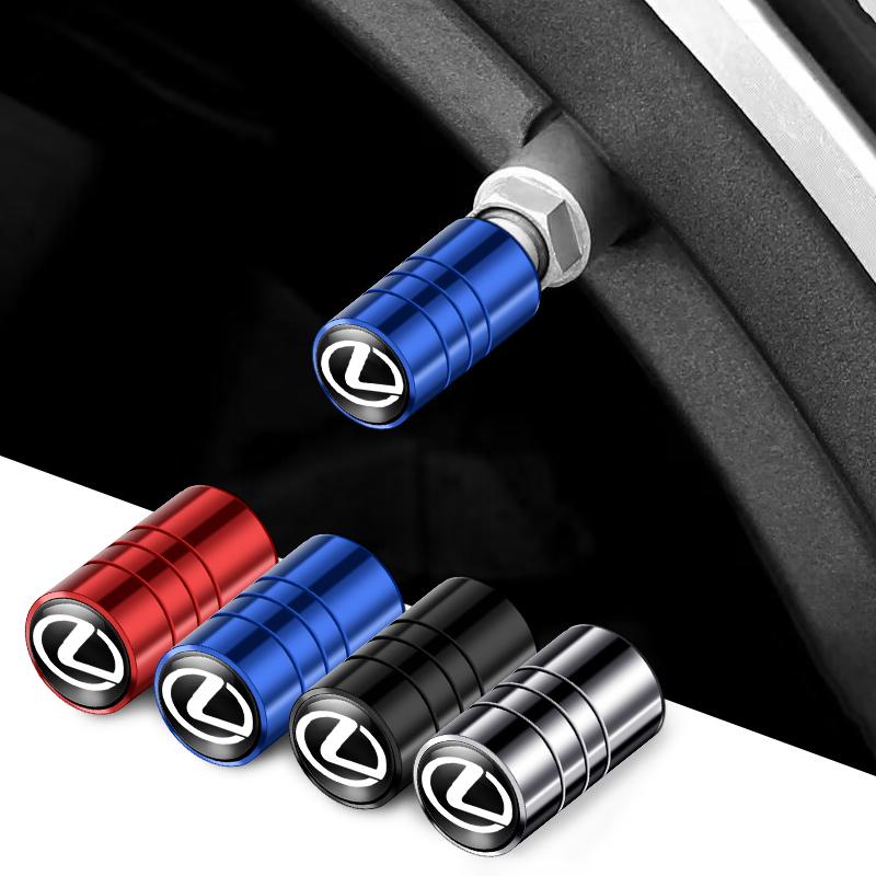 WQB1 4PCS Metal Car Wheel Tire Valve Air Stem Cap For Lexus F-SPORT ES RX NX LS UX LM LX GX LC RZ IS CT GS RC HS SC TX L Accessories