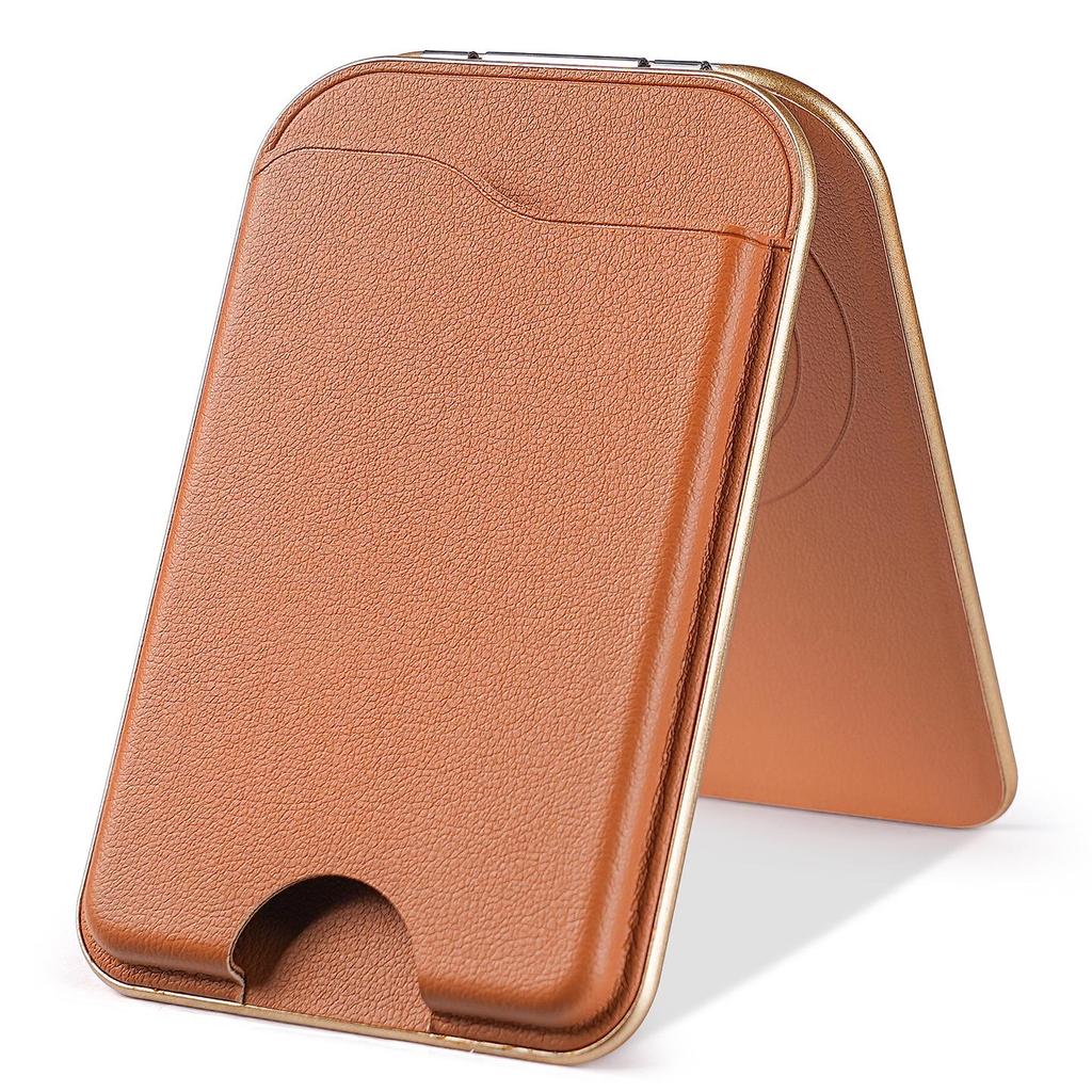 iPhone 17 Magnetic Bracket Magsafe Rotating Mirror Stand with Card Holder