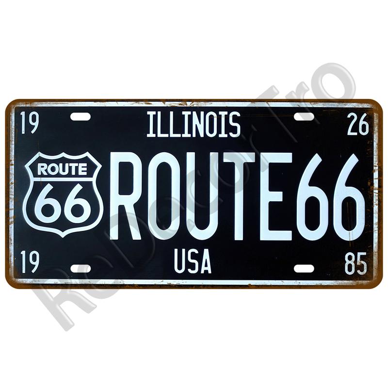 Garage Car Retro Route 66 Tinplates Plate Metal Sign Posters On The Wall Tin Sign Vintage Poster Home Decor Art Room Decoration