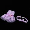 Adorable Lace Sleeveless Skirt with Hairband Clothes for 25cm Girl Doll Gifts