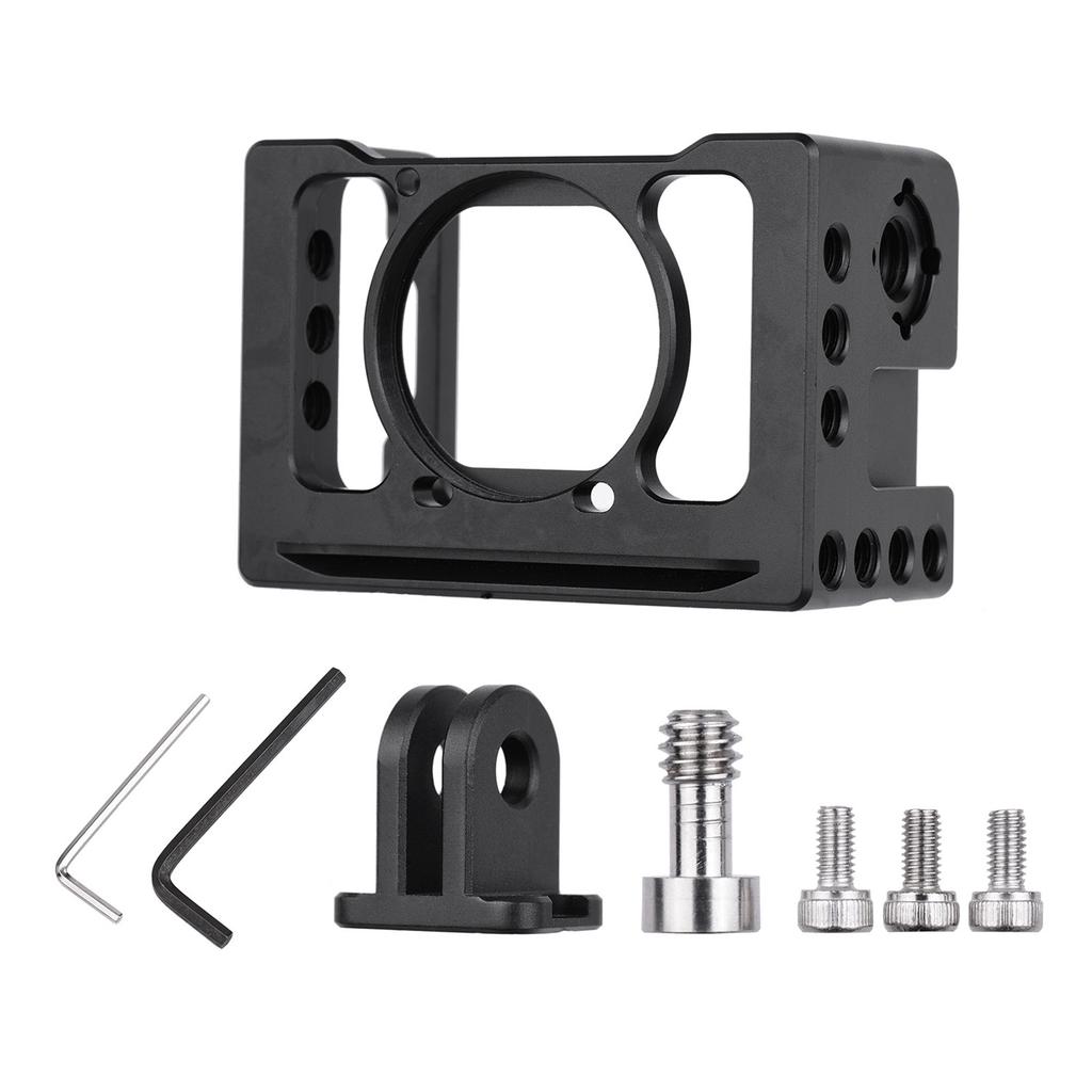 Aluminum Alloy Camera Vlog Cage Protective Camera Cage with 1 4 3 8 Inch Screw Holes Compatible with Sony RX0 II