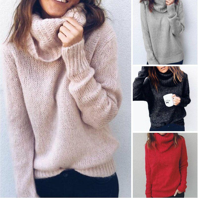 Elegant Women Winter Warm Turtleneck Sweater Pullover Perfect For Cold Days