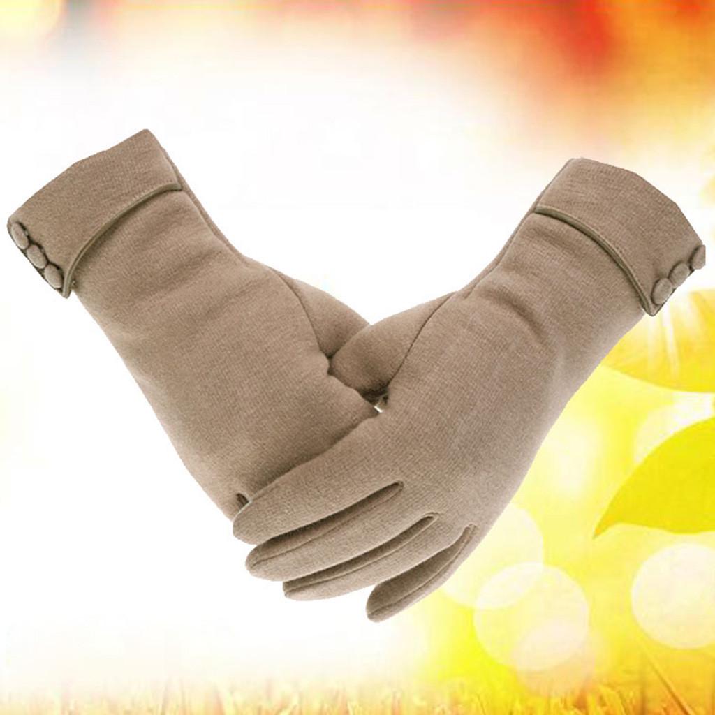 Женские перчатки для телефона с толстой флисовой подкладкой, ветрозащитные зимние теплые перчатки