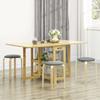 Padded Stool 4 Piece Set Stackable Painted Surface Wooden Legs Gray