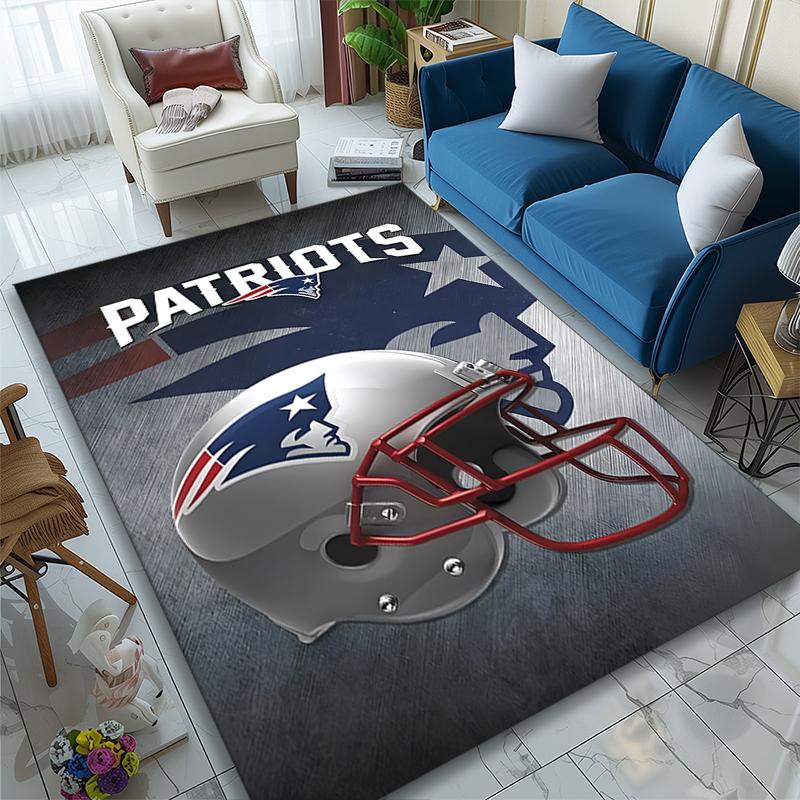 Patriot Helmet Emblem Rug Ideal for Reading Room, Multi-purpose Office Chair Sofa Carpet, Anti-slip Printed Home Area Rug