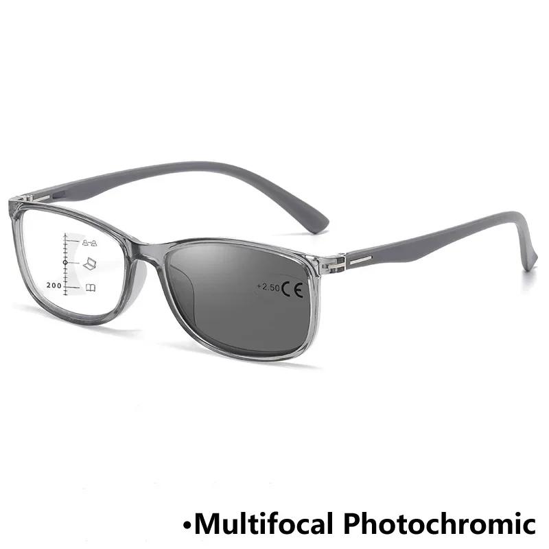 Винтажные фотохромные очки для чтения Женские Мужские Модные Прогрессивные Мультифокальные Очки Изменение Цвета Ультралегкие Пресбиопия