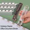 Портативный степлер-зажим для папок Без пробивания отверстий Металлический степлер-зажим Многоразовый диспенсер-зажим для офисных документов для офиса и дома
