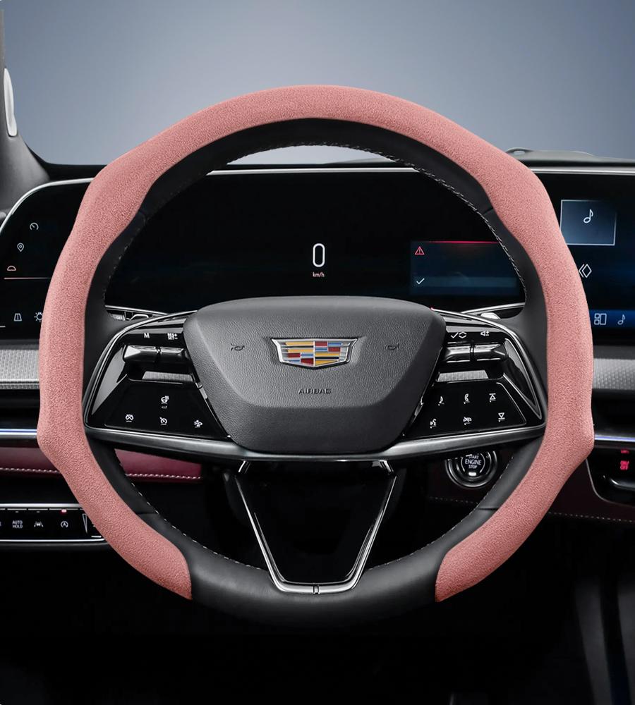 Suitable for Cadillac Premium Suede Snap-On Steering Wheel Cover Anti-Slip Durable Car Accessories Cts 2013 Ct4 Carbon Interior Ct5 Xt5 Xt4 Xt6 Escala