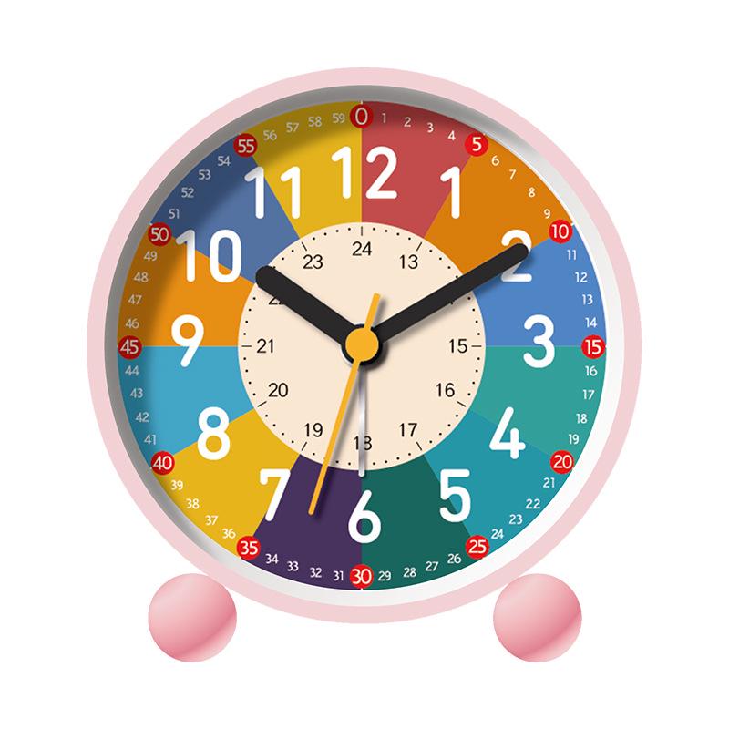 Бесшумный детский будильник с ночником - Мультяшный дизайн для спален и общежитий