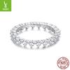 Shining Zircon Love Row Ring Women'S Elegant Luxury Temperament S925 Sterling Silver Ring Cross-Border
