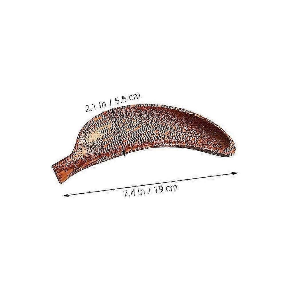 2026 Banana Shaped Wooden Seasoning Dishes For Dining Tableware Brown Color Ideal For Serving Snacks 1Pcs