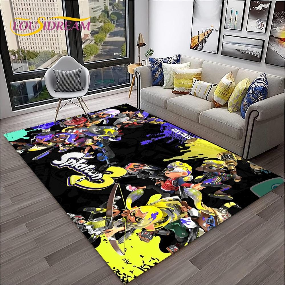 Мультфильм ПК геймер 3D игры Splatoon ковер ковер для дома гостиная спальня диван коврик декор, детский коврик нескользящий напольный коврик