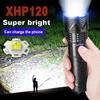 Супер высокий люмен 200000LM фонарик Мощный светодиодный фонарик XHP120 с возможностью масштабирования Лампа дальнего действия Перезаряжаемый фонарик