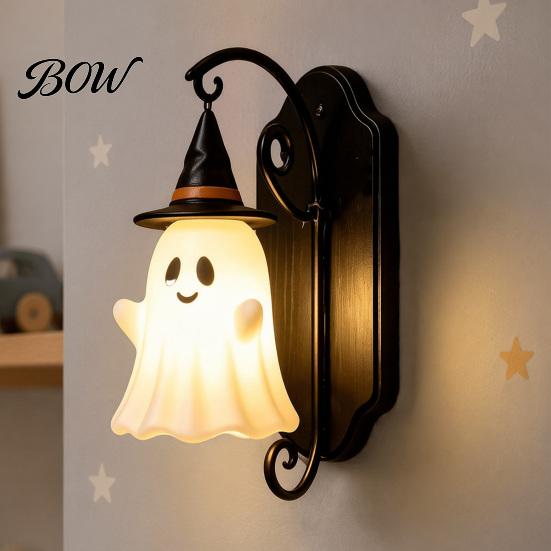 Creative Theme Party Lighting Cute Ghost Wall Light, Wizard Hat Lamp, Decorative Atmosphere Light for Mount Lamp Halloween Home Hallway Entrance