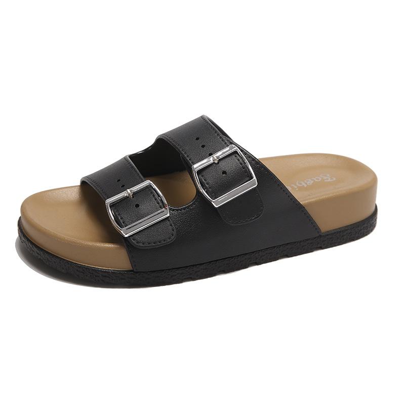 Регулируемые сандалии на толстой подошве для женщин во французском стиле, модная весенне-летняя пляжная обувь с мягкой подошвой, сандалии для отдыха на море