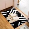 Black And White Stripes With Shield Printed Office Carpet Chair Cushion  Entryway Rug, Rugs for Living Room, Bedroom Christmas gifts