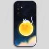 Чехол для телефона 'Милые животные на Луне' для Samsung Galaxy A13, 21s, 22, 31, 32, 40, 52, 71, A91, Мягкий черный корпус