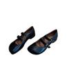 Women Leather Mary Jane Shoes Shallow Buckle Heels Shoes Woman 2024 Trend Autumn Ballet Shoes New Fashion Mujer De Zapatillas