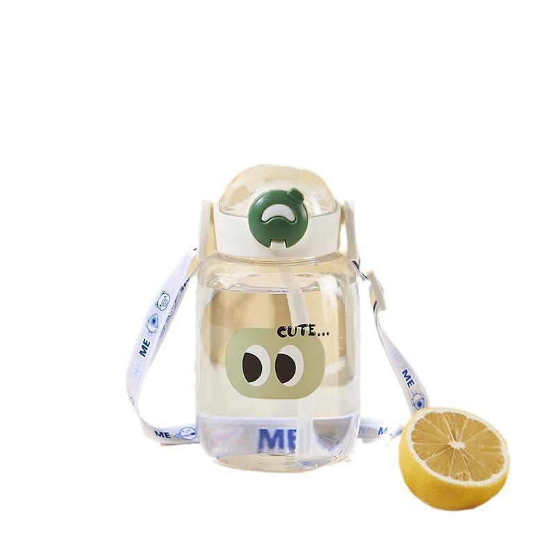 Диагональная чашка-соломинка высокой ценности, милая мультяшная детская чашка для воды, крышка-бомба, 500 мл, пластиковая чашка