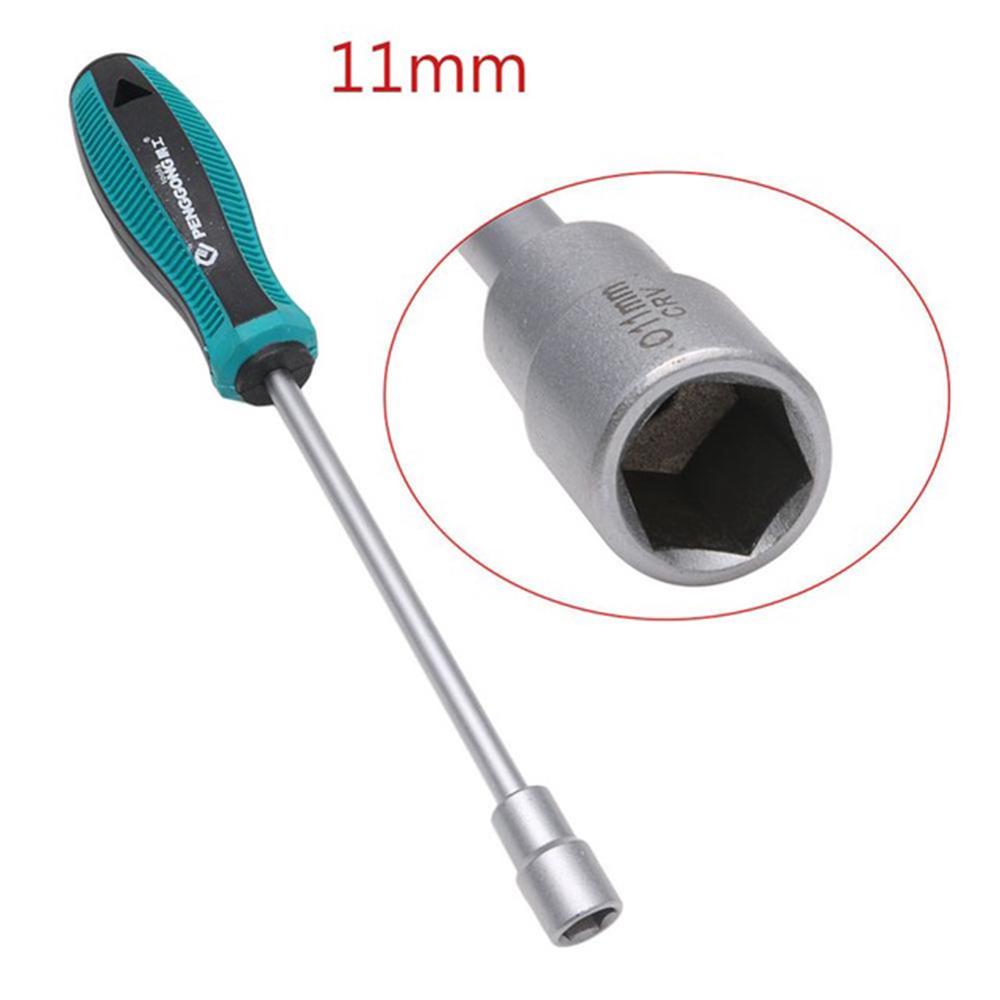 Metal Anti-slip Handle Hex Nut Key Wrench Nutdriver Socket Driver Screwdriver