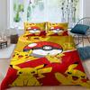 2026New Pikachu Cartoon Three-piece Bedding Set, Suitable for Bedroom Decor, Available in Large and Extra-large Sizes.