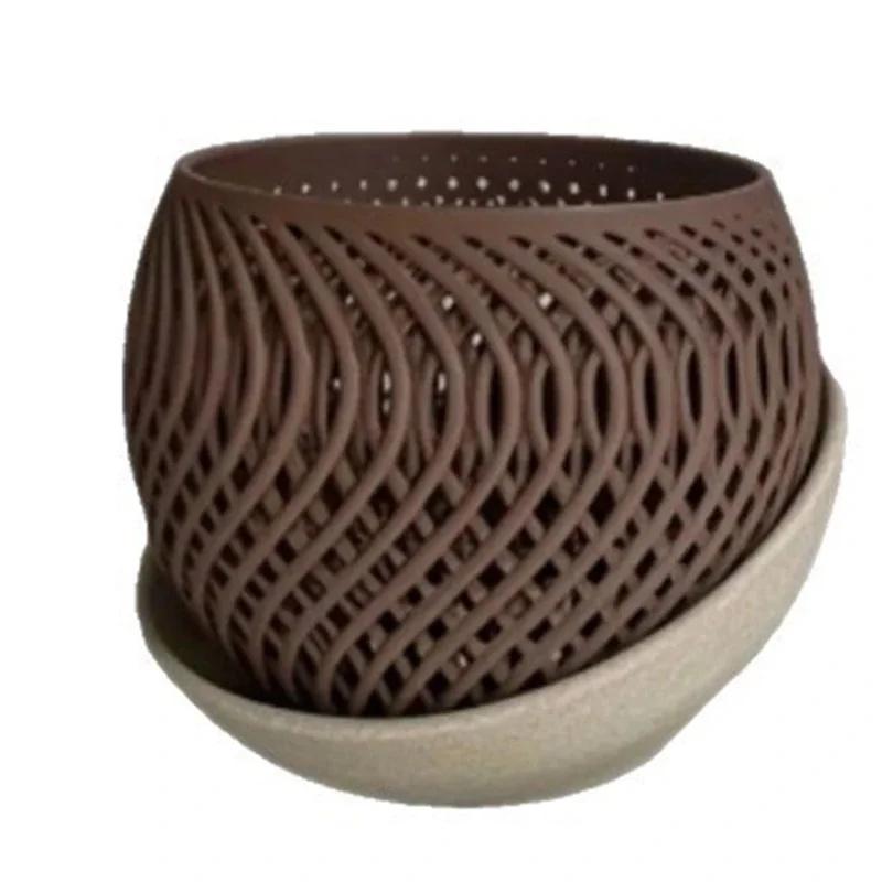 3D Printed Orchid Planter Polygonal Succulent Pot Modern Minimalist Artistic Elegant Balcony Decoration Flower Pot