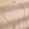 Zircon Moon Sun Pendant Necklace for Women Men Exquisite Collarbone Chain Vintage Simple Hiphop Punk Versatile Jewelry Gift