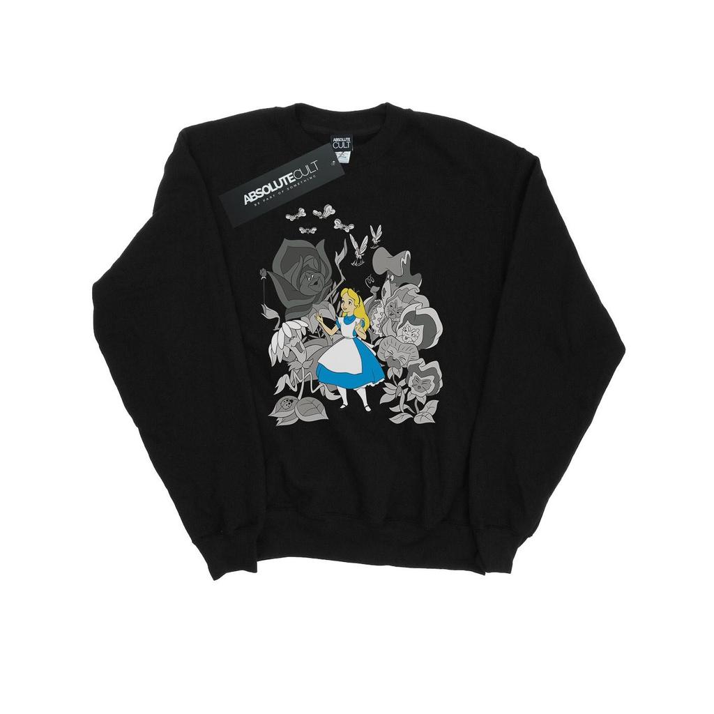 Disney Mens Alice In Wonderland Flowers Sweatshirt
