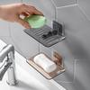 1 PC Soap Rack No Drilling Wall Mounted Double Layer Soap Holder Soap Sponge Dish Bathroom Accessories Soap Dishes Self Adhesive ZPG