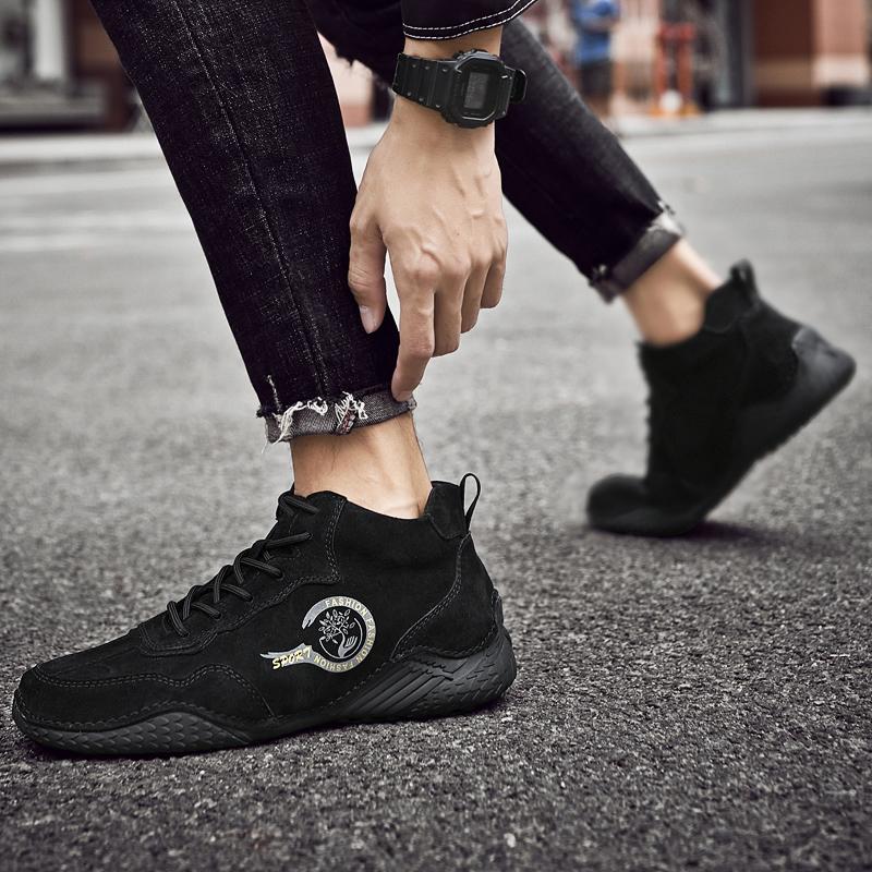 Handmade Genuine Leather Winter Men Boots Comfortable Warm Ankle Boots Casual Moccasins Snow Outdoor Boots for Men