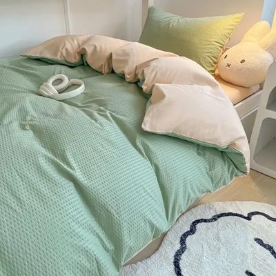 Комплект постельного белья Ins Style Waffle Summer Student Domitry Duvet Cover Set Three Piece Set King Queen