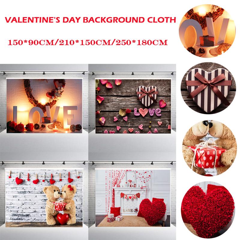 Red Rose&Heart Backdrops for Wedding Valentine's Day Birthday Party Background