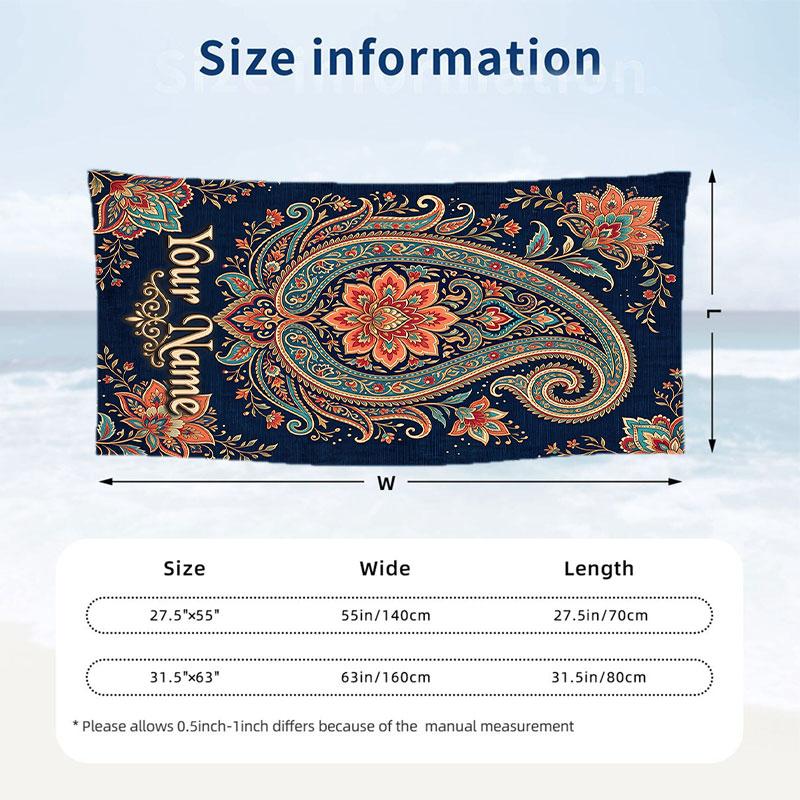 Owl Wisdom Digital World Theme Quick Dry Beach Towel Custom Name Text Print Large Sand Resistant Towel Beach Vacation
