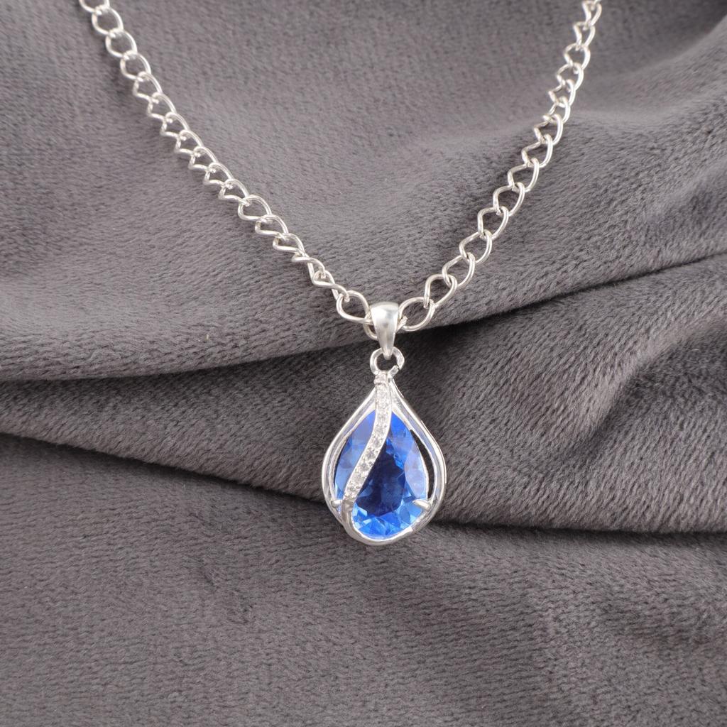 Натуральный камень Танзанит Циркон Подвеска 925 Проба Серебро Ювелирные изделия Женский подарок CZP-7-18