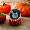 Хэллоуин Ночник в виде хрустального шара 3D Тыква Череп Ведьма Дом с привидениями Паутина Стеклянный шар Лампа с подставкой Питание от USB Светящаяся сфера Декорация