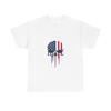 American Punisher Skull Tee, Patriotic Graphic Shirt, USA Flag Skeleton Top
