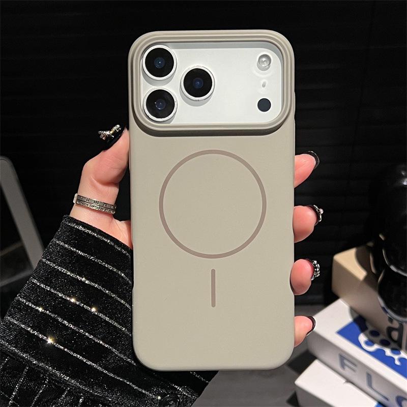 Роскошный Чехол для Телефона Магнитный Однотонный Для iPhone Air 12 13 14 15 16 17 Pro Max Беспроводная Зарядка Ударопрочный Защитный Жесткий Чехол