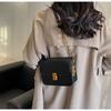IELGY Korean Version of Fashionable Personalized Chain Small Square Bag, Brown Versatile Foreign Style Shoulder Armpit Bag