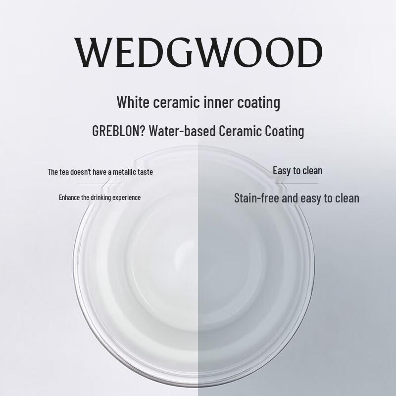 Wedgwood Ceramic Coated Insulated Embossed Straw Travel Mug