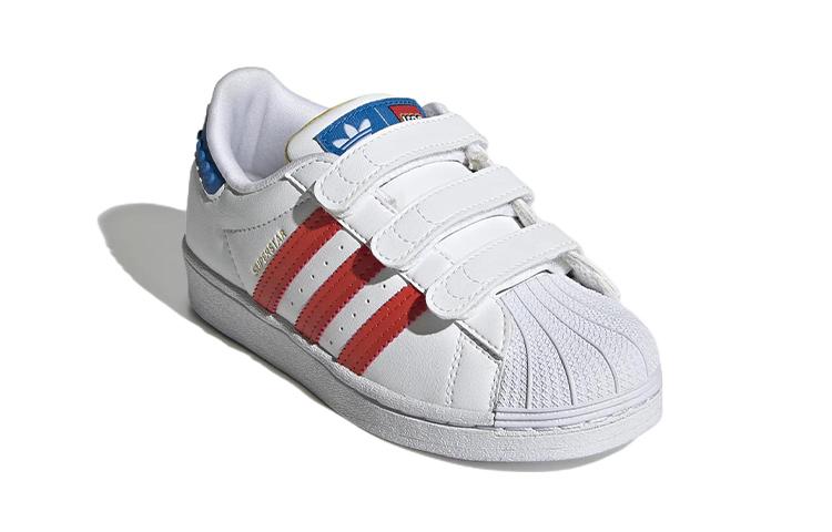 LEGO x Adidas Originals SUPERSTAR Низкие кеды из синтетической кожи, устойчивые к истиранию, для катания на скейтборде, детские GV8883