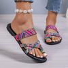 2024 Hot Selling Fashion Printed Versatile Women's Slippers Open Toe Thin Strap Combination Summer Beach Flip-Toe Women's Shoes