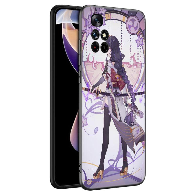 Genshin Impact Raiden Shogun Baal Black Phone Case For Xiaomi Redmi Note 10 11 11S 12 13 4G 8 9 11T Pro 5G Plus 8T 9S 10S 12S