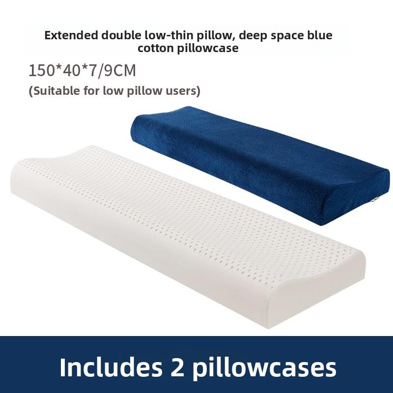 Natural Latex Long Pillow Double Size Extended Children Couples Massage Neck Support Bedding Accessories Soft Hard Adjustable